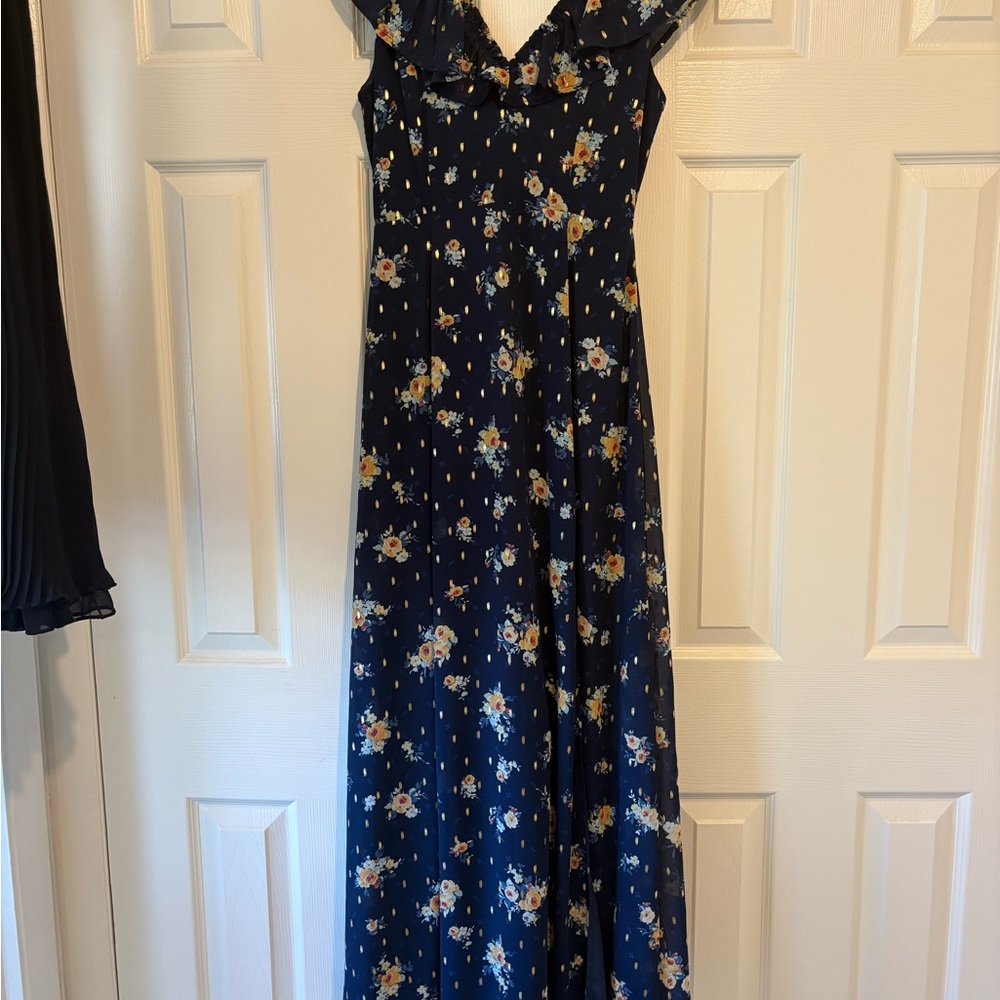 Miami Navy Floral Maxi Dress